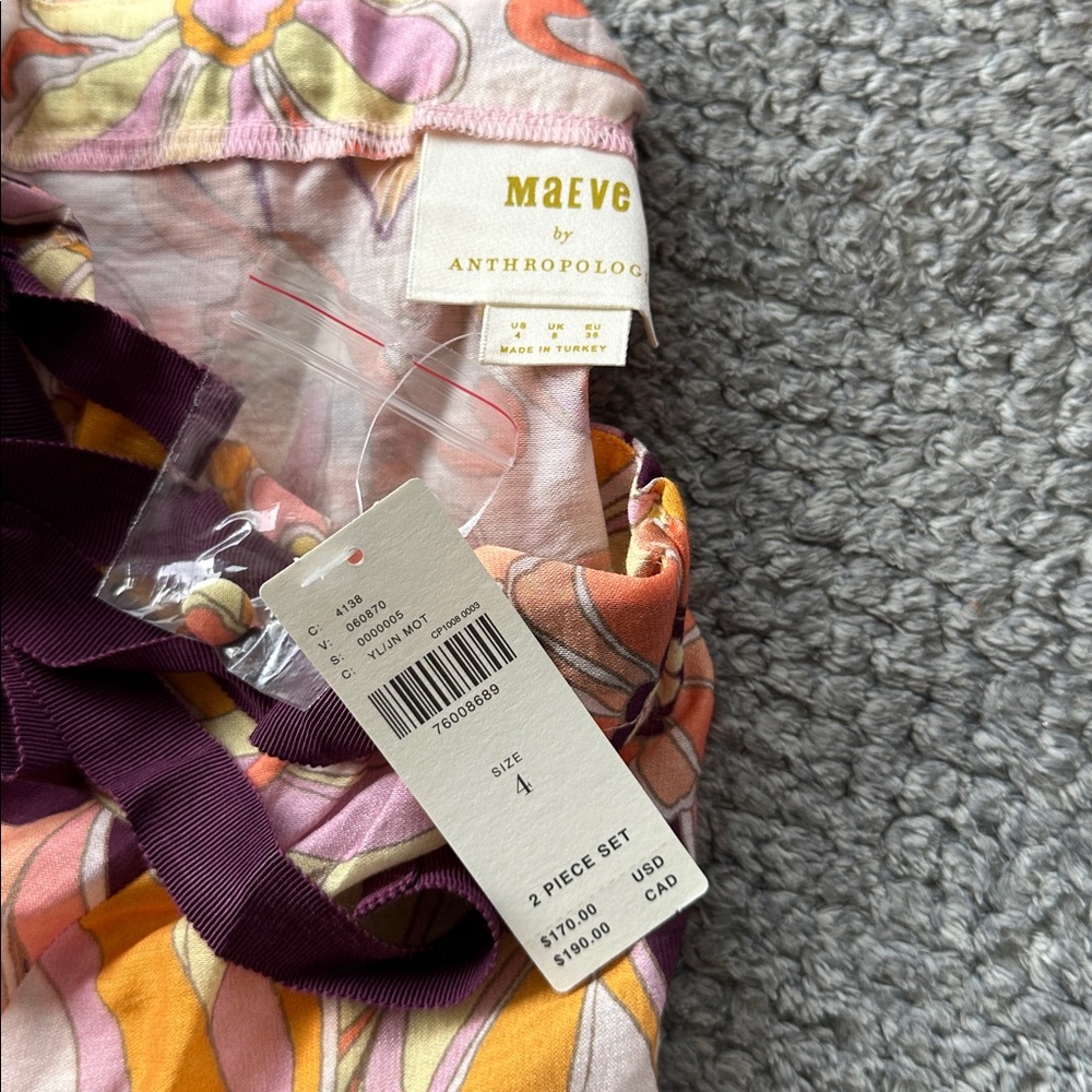 Floral Print Women's Set in Orange and Purple - Picture 3 of 6